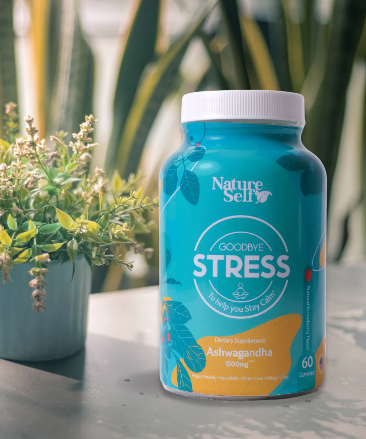 Nature Self Goodbye Stress Strawberry Gummies (60 Gummies)