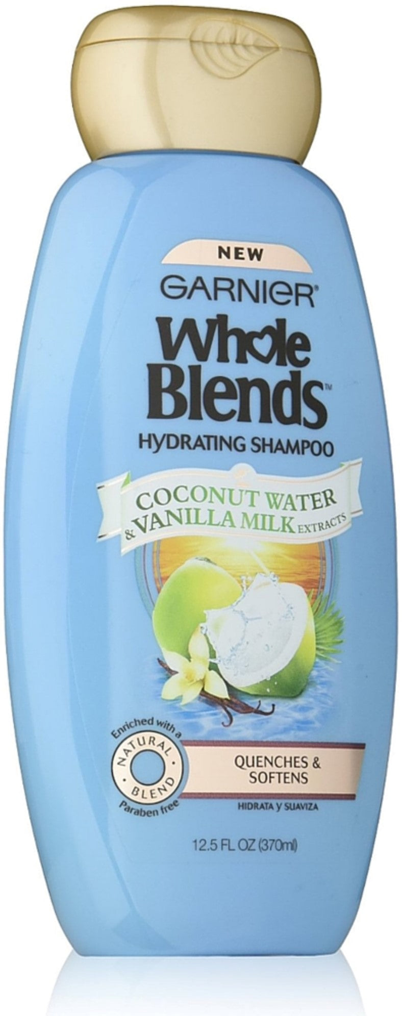 Garnier Whole Blends Hydrating Shampoo, Coconut Water & Vanilla Milk Extracts 12.5oz