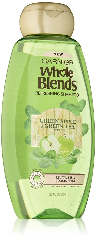 Garnier Whole Blends Refreshing Shampoo, Green Apple & Green Tea Extracts 22oz