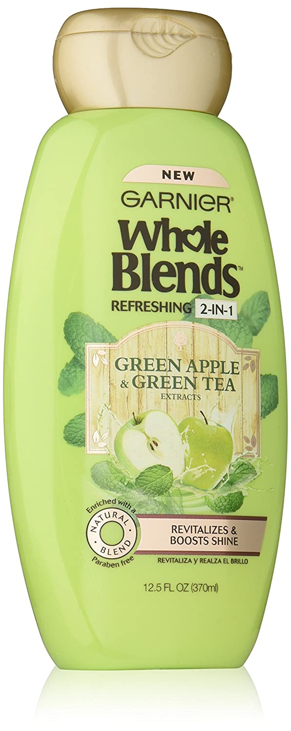 Garnier Whole Blends Refreshing 2in1 Shampoo & Conditioner with Green Apple & Green Tea Extracts 12.5oz